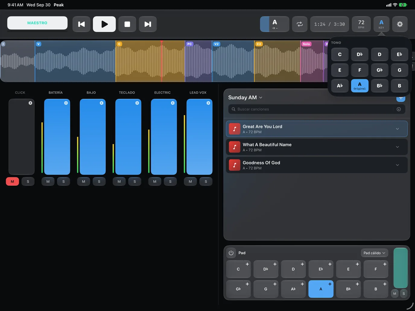 PeakMultitrack on iPad