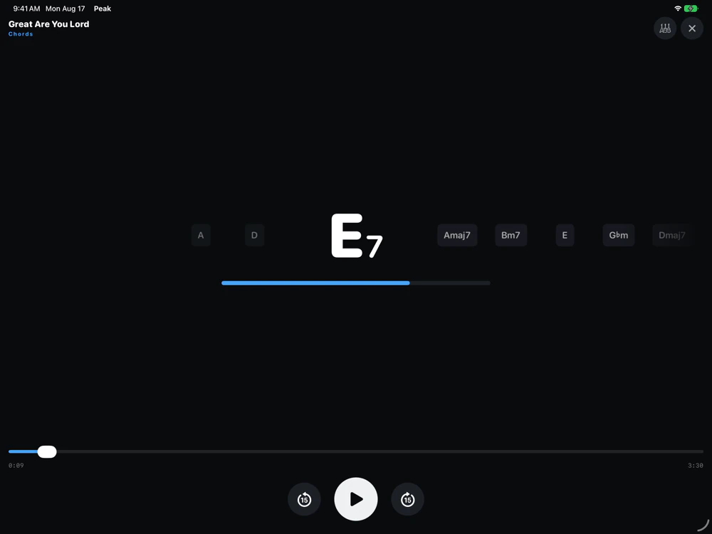 Chords in real time — iPad