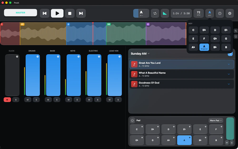 Key and transposition — Mac